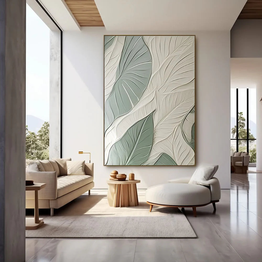 Plaster Painting "Feuilles Harmonieuses"